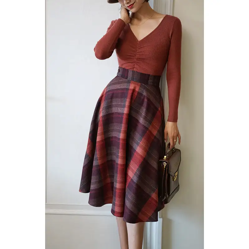 Urban Campus Everyday Casual Plaid Skirt