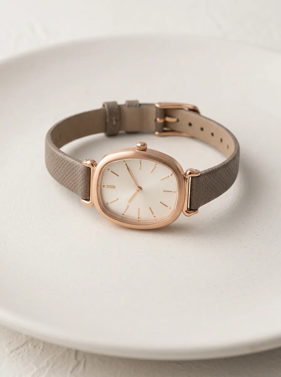 Minimalist Classic Watch Rose Gold Oval Dial
