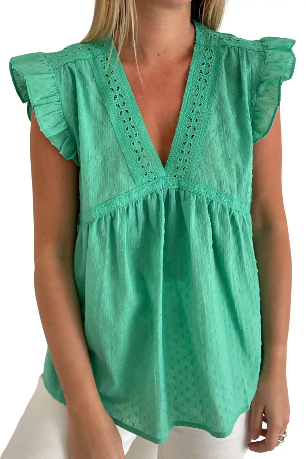 Neckline Ruffle Swiss