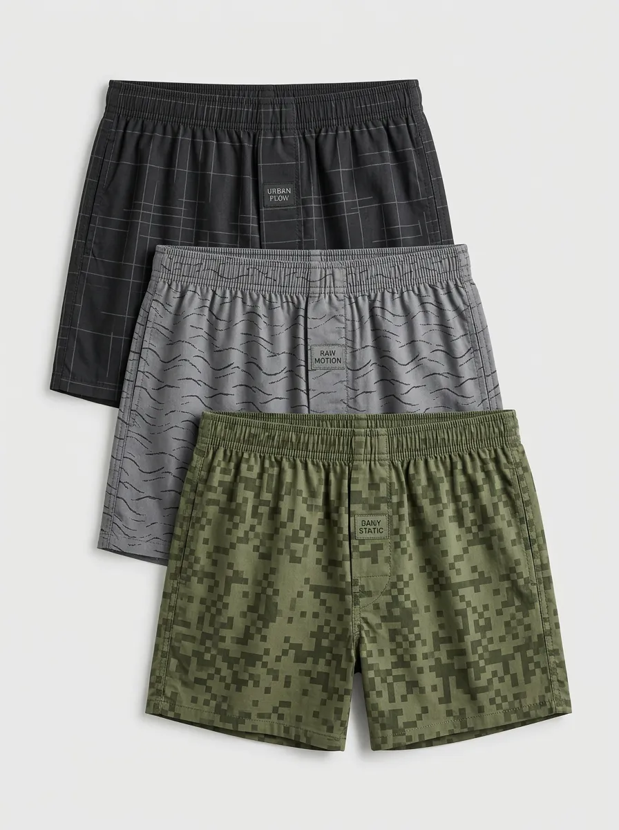 Grid Pixel Geometric Boxer Set