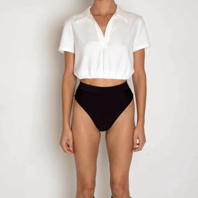 Cotton Cropped Polo Polo Shirt