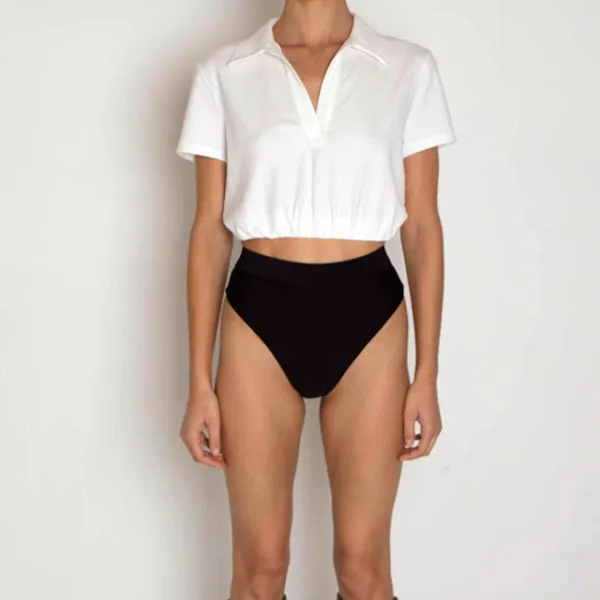 Cotton Cropped Polo Polo Shirt