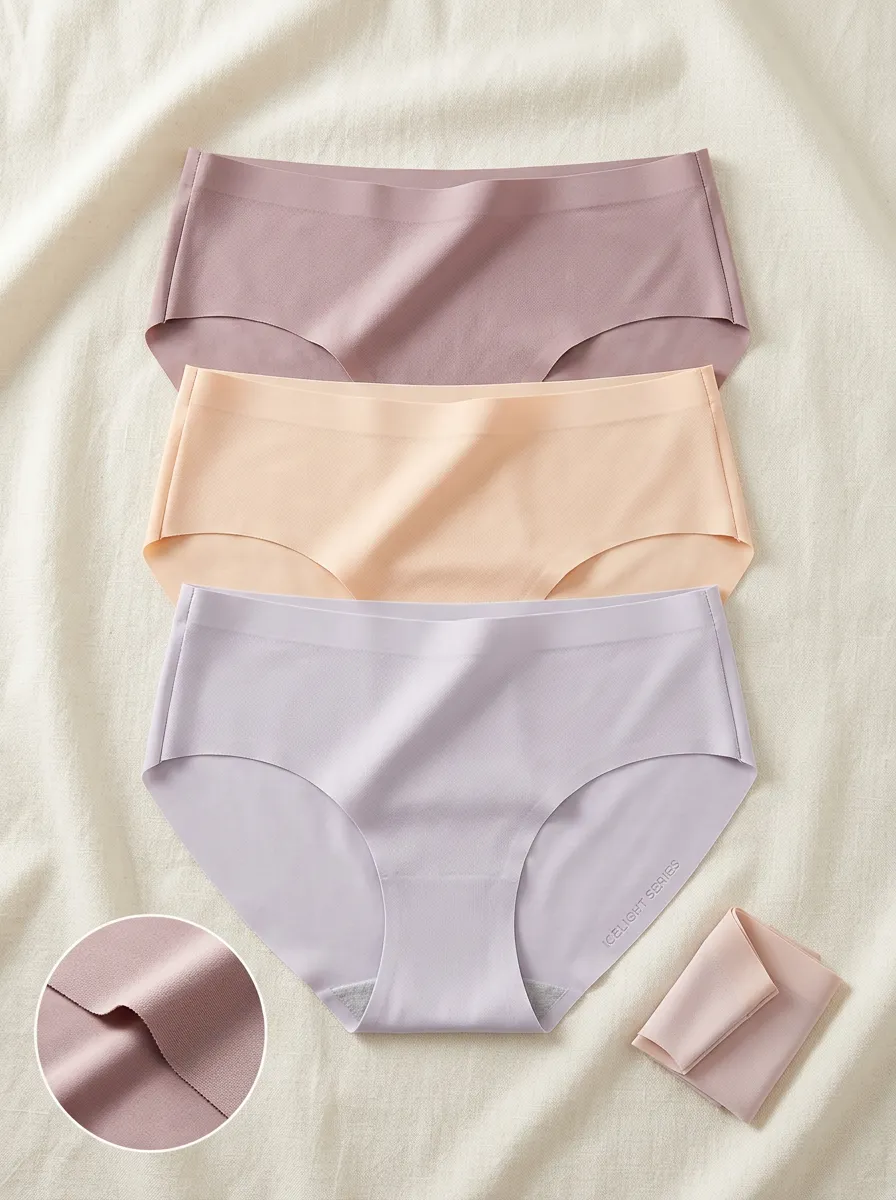 Women's Nature Inspired Seamless Solid Color Three-Pack Panties