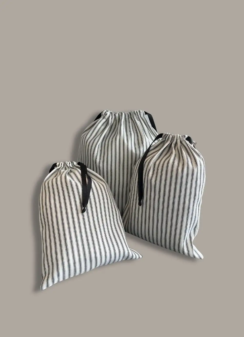 Stripey Drawstring Pouch (Set of 3)