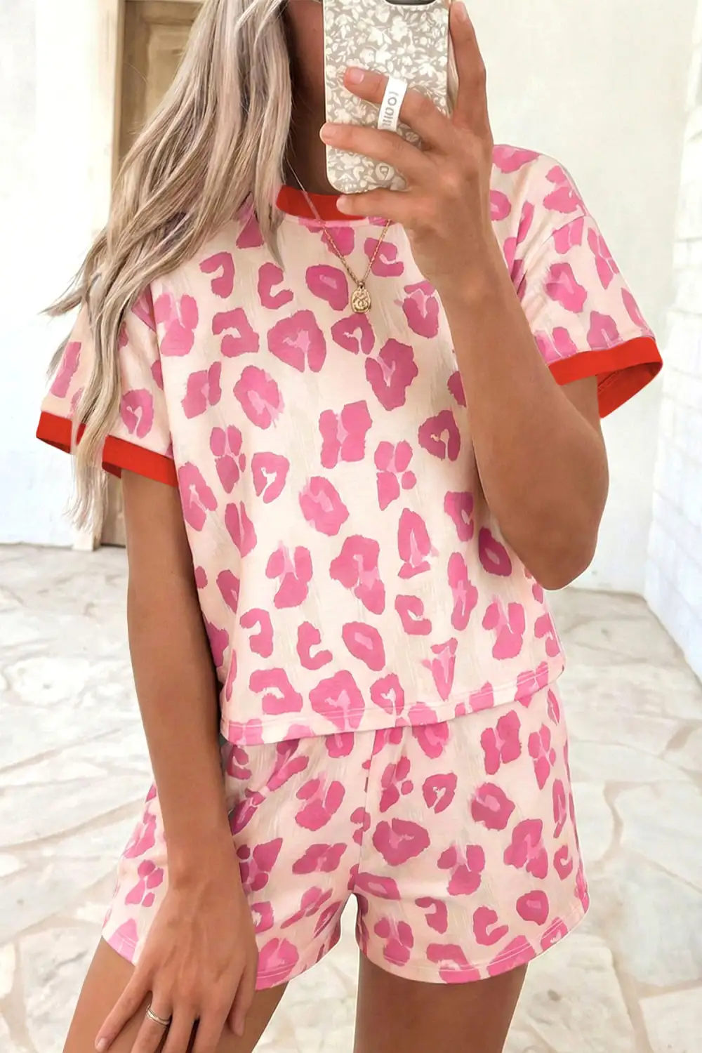 Print Relaxed Shorts Lounge Set Feel
