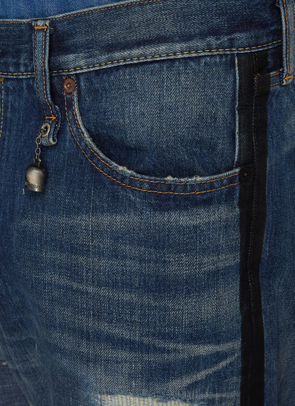 Simple Straight-Cut Blue Cottom Jeans
