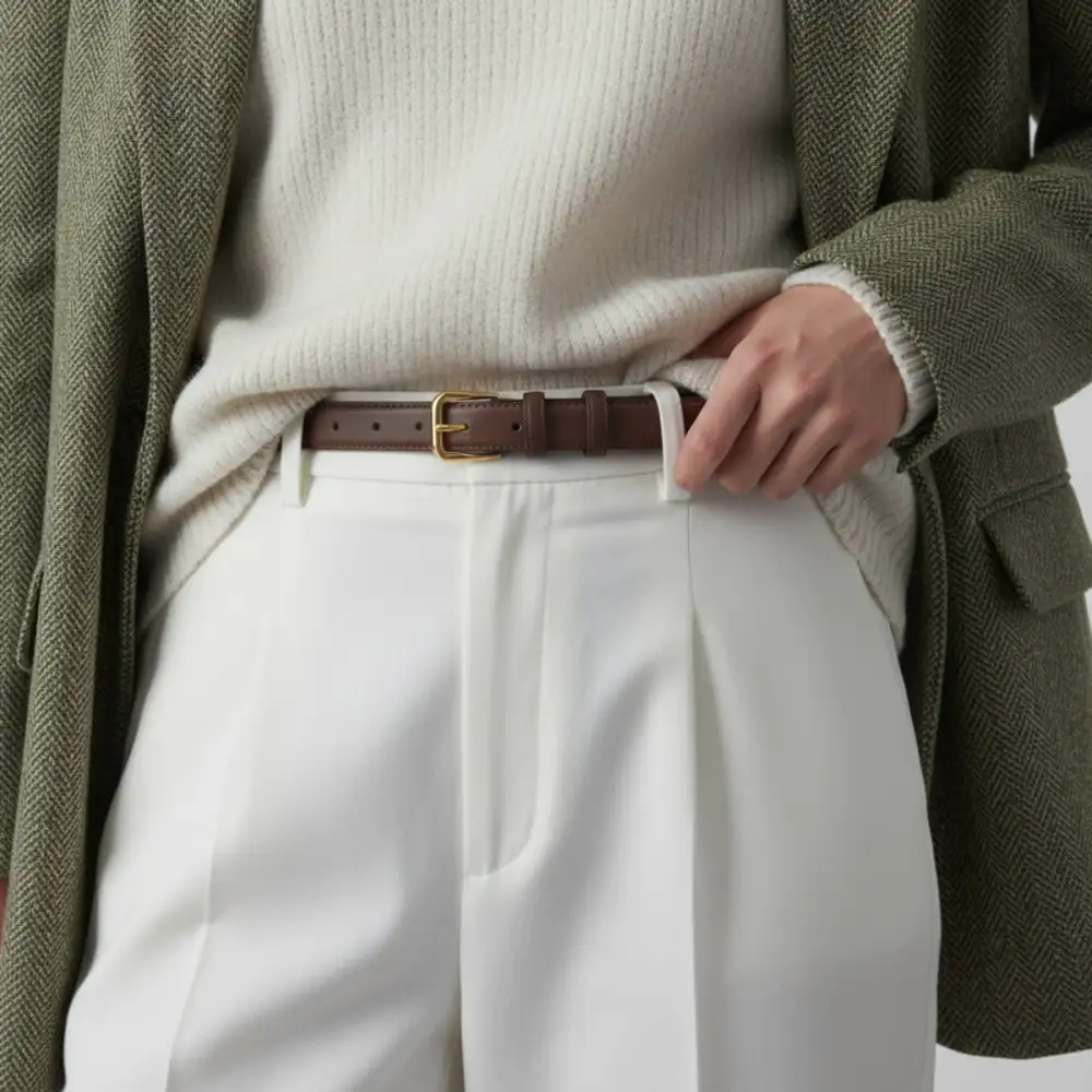 Modern Leather Skinny Belt