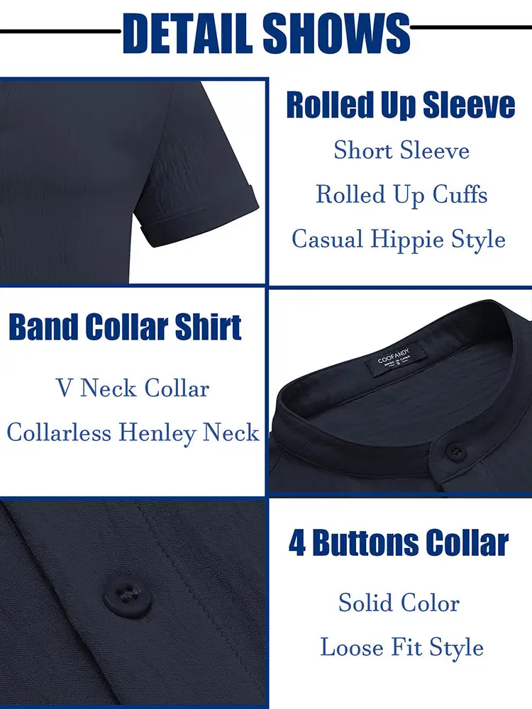 Casual Breathable Solid Henley Shirt