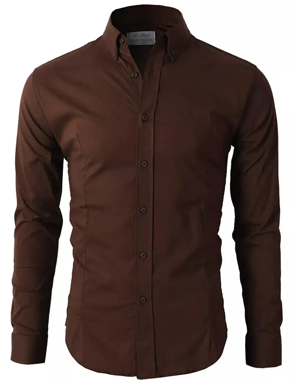 Button Down Long Sleeve Slim Fit Dress Shirt