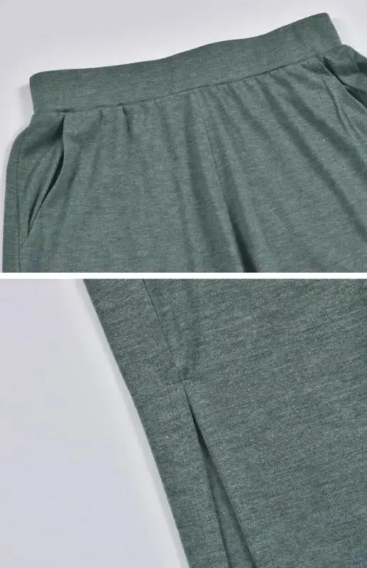 Knit Trousers Tied Open Slits Pants