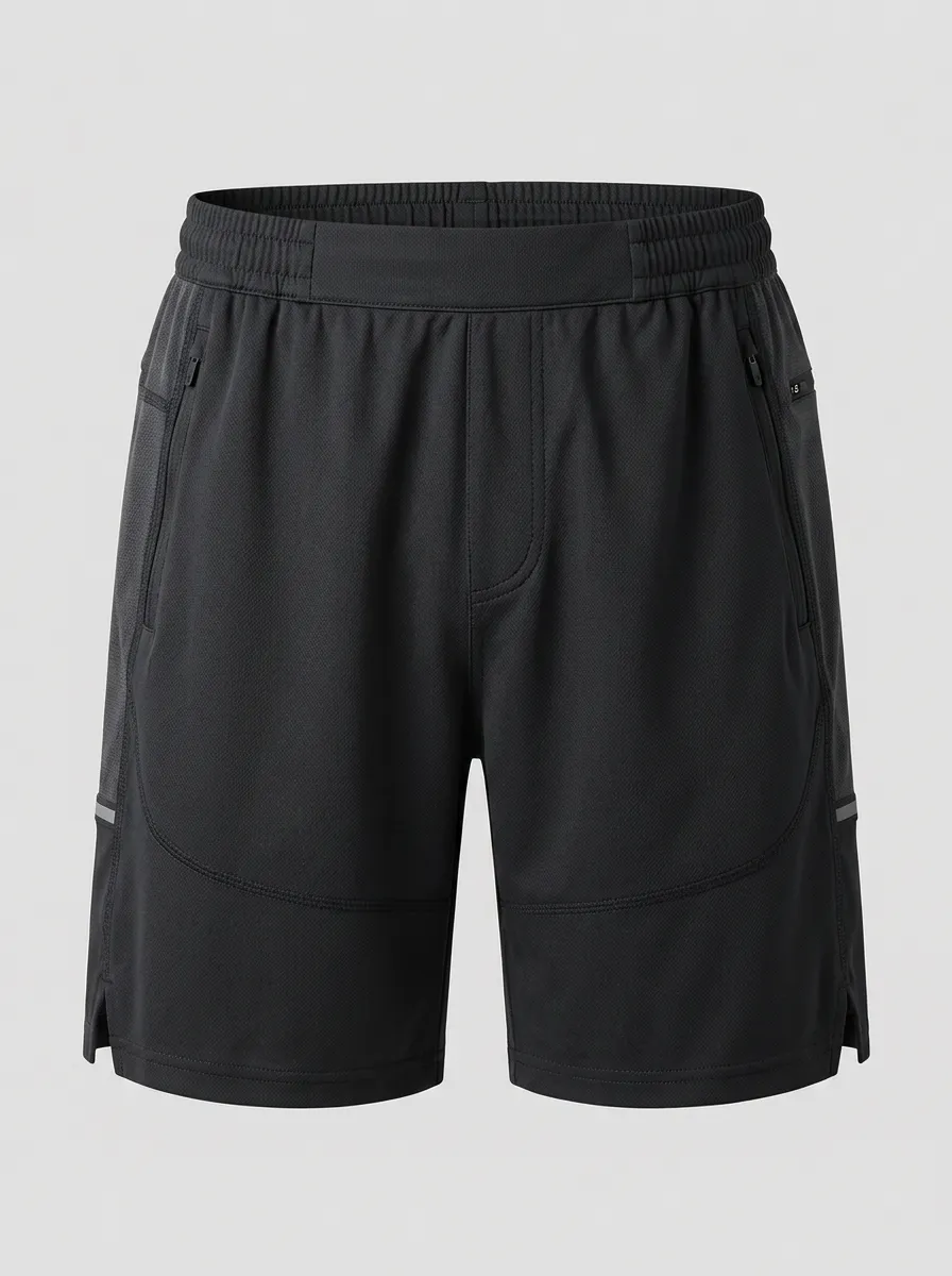 Men's Black Performance Athletic Shorts