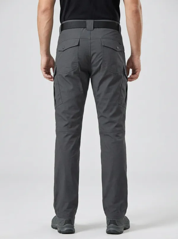 Mobility-Focused Utility Cargo Trousers with Integrated Belt Detail