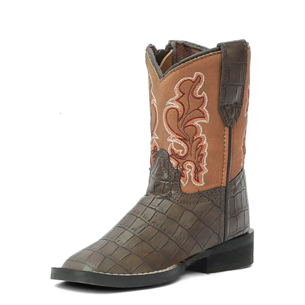 Structured Round Toe Men's Western Boots