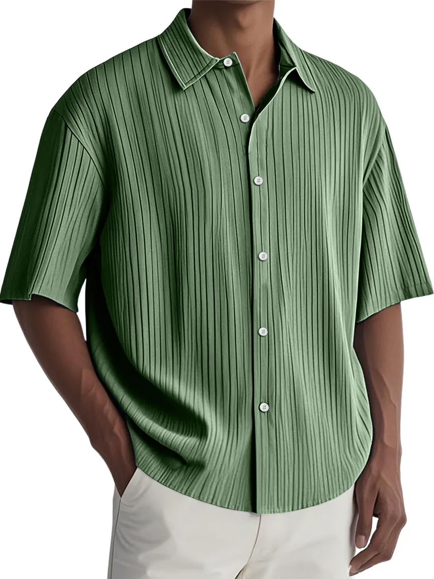 Clean Cut Short Sleeve Button Front Shirt