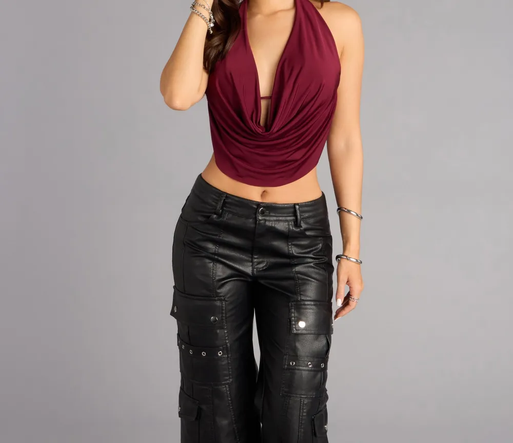 Halter Sleeveless Cropped Top