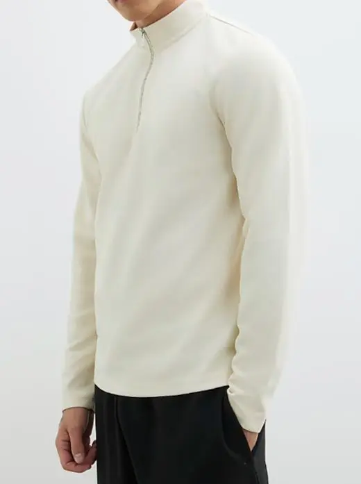 Men's Beige Fashion Basic Inner Sweatshirt