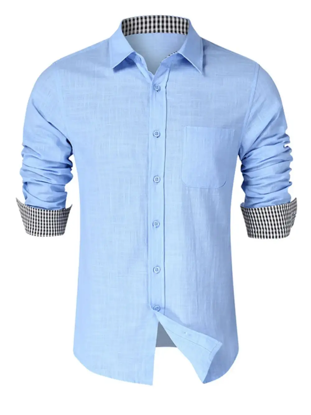 Linen-Blend Button-Down Shirt