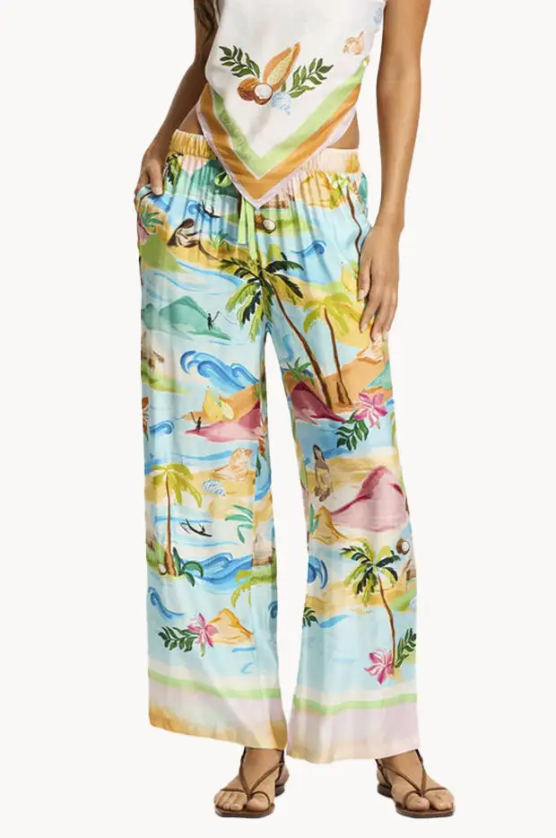 Mid Rise Straight Leg Pants