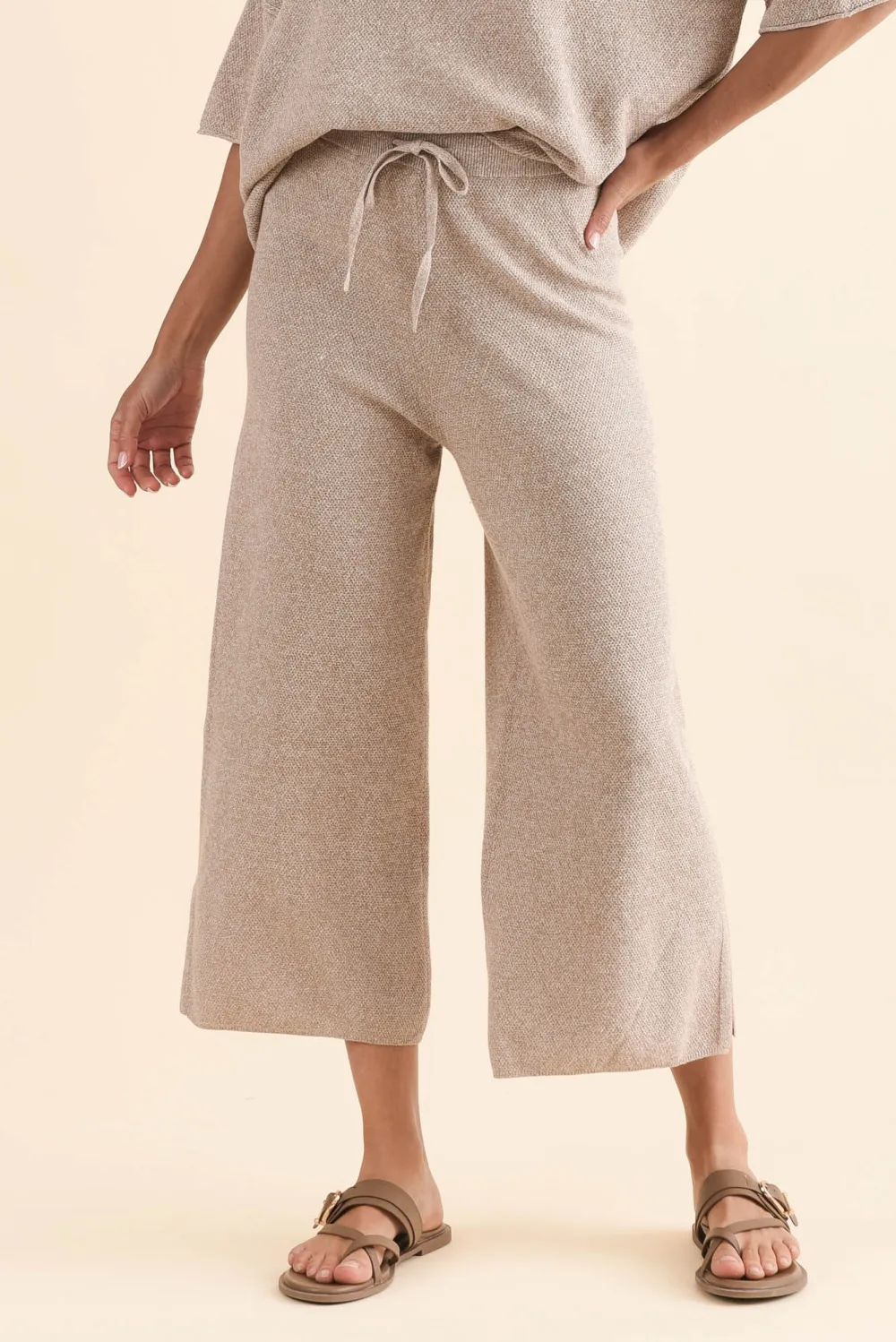 Cotton Mid Rise Drawstring Pants