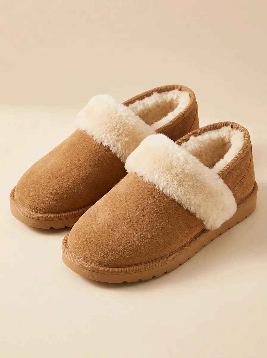 Soft Finish Slippers with faux fur lined finish