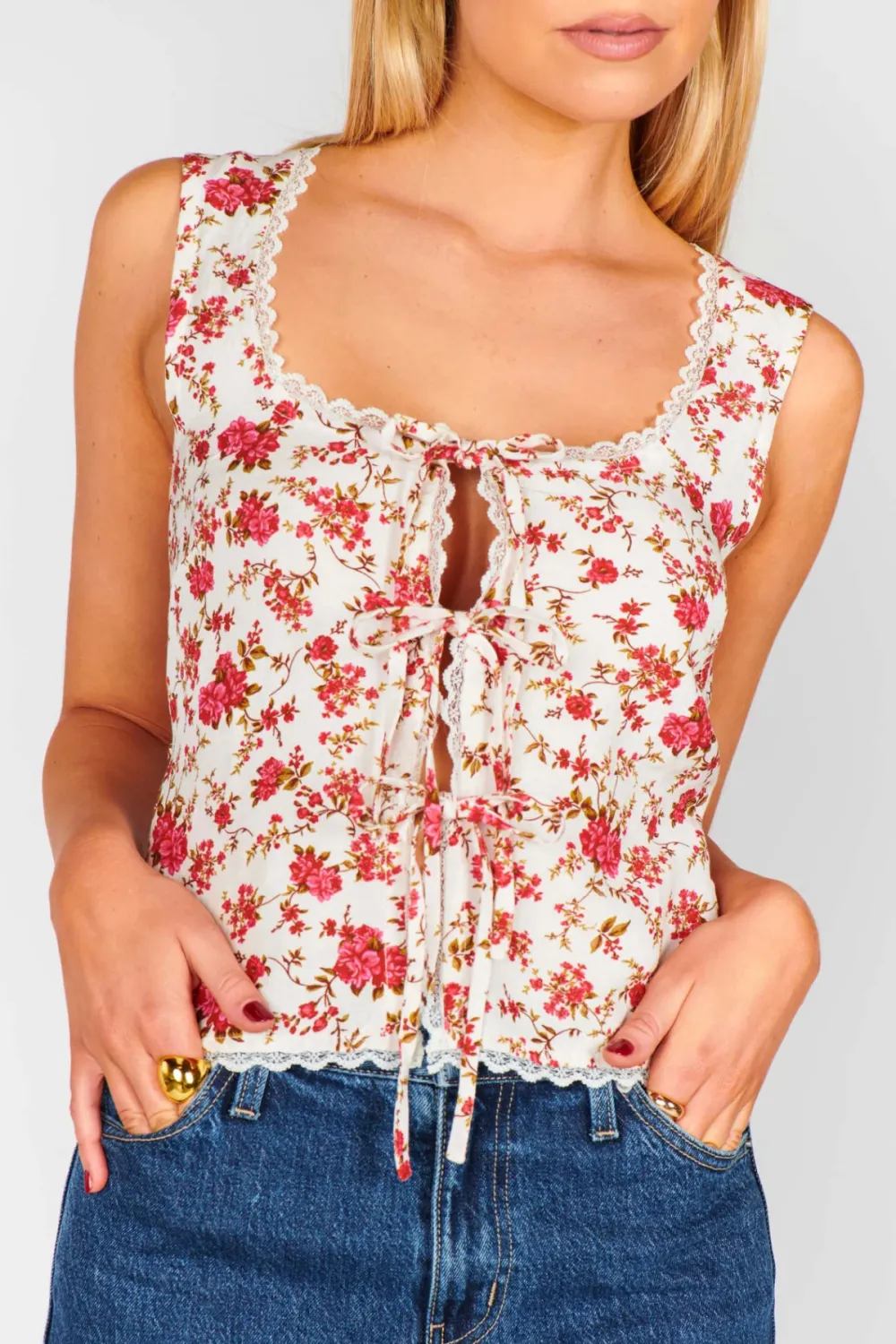 Tie Cotton Mimi Top