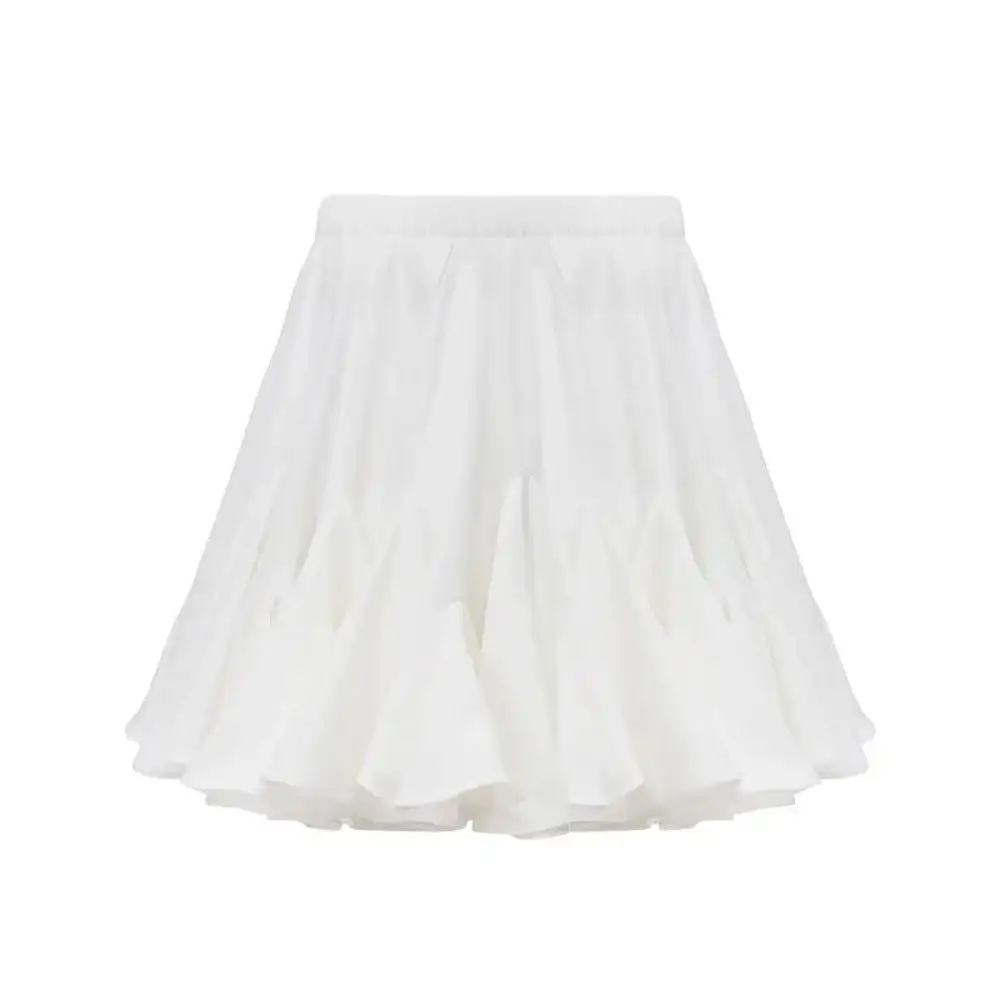 Contemporary Pleated Short Skirt With Lace Trim