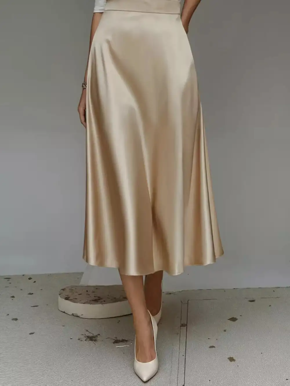 Everyday Satin Midi Skirt