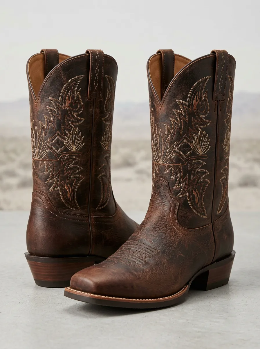 Trail Embroidered Decorative Western Boots
