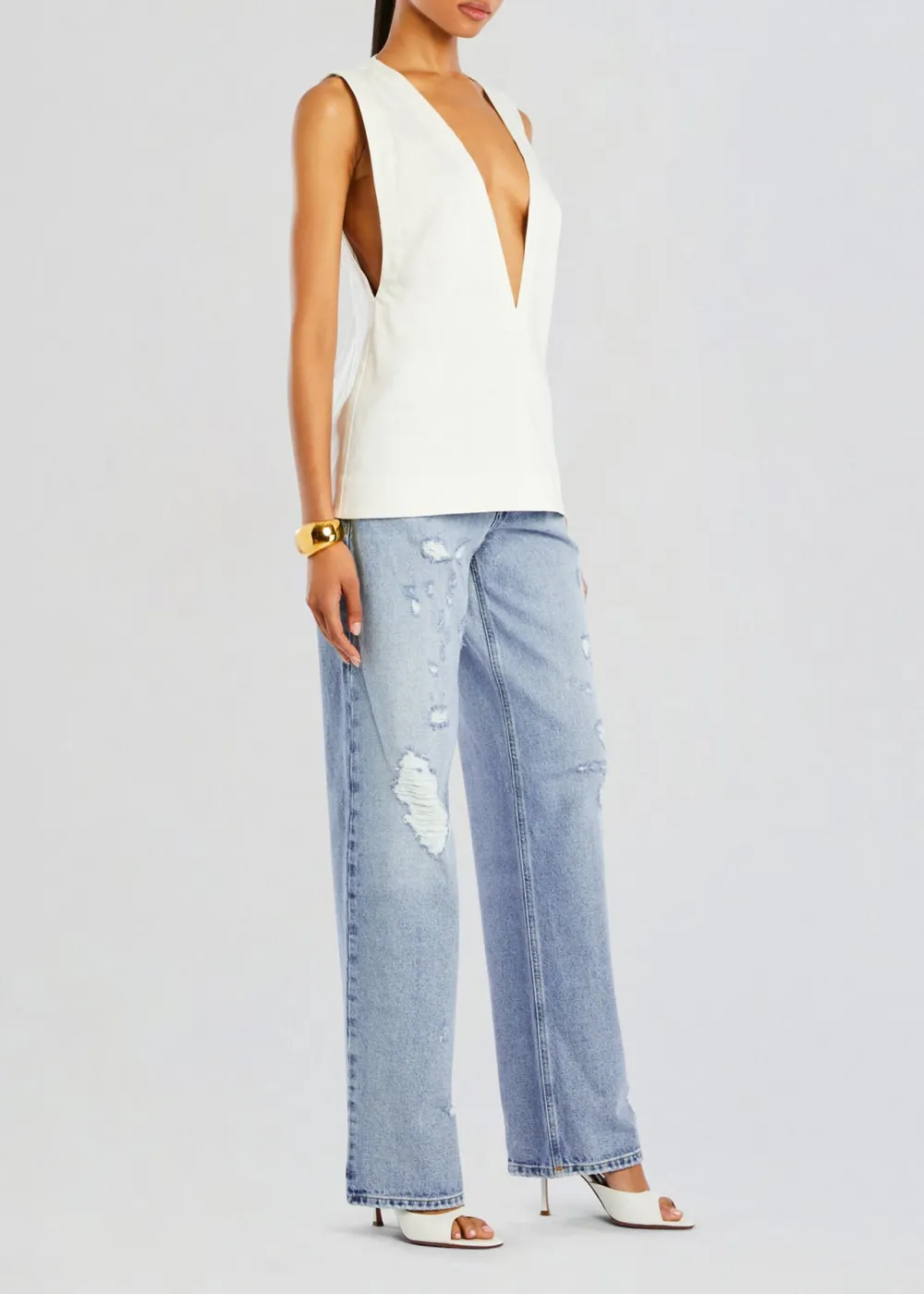 Cotton V Neck Tank