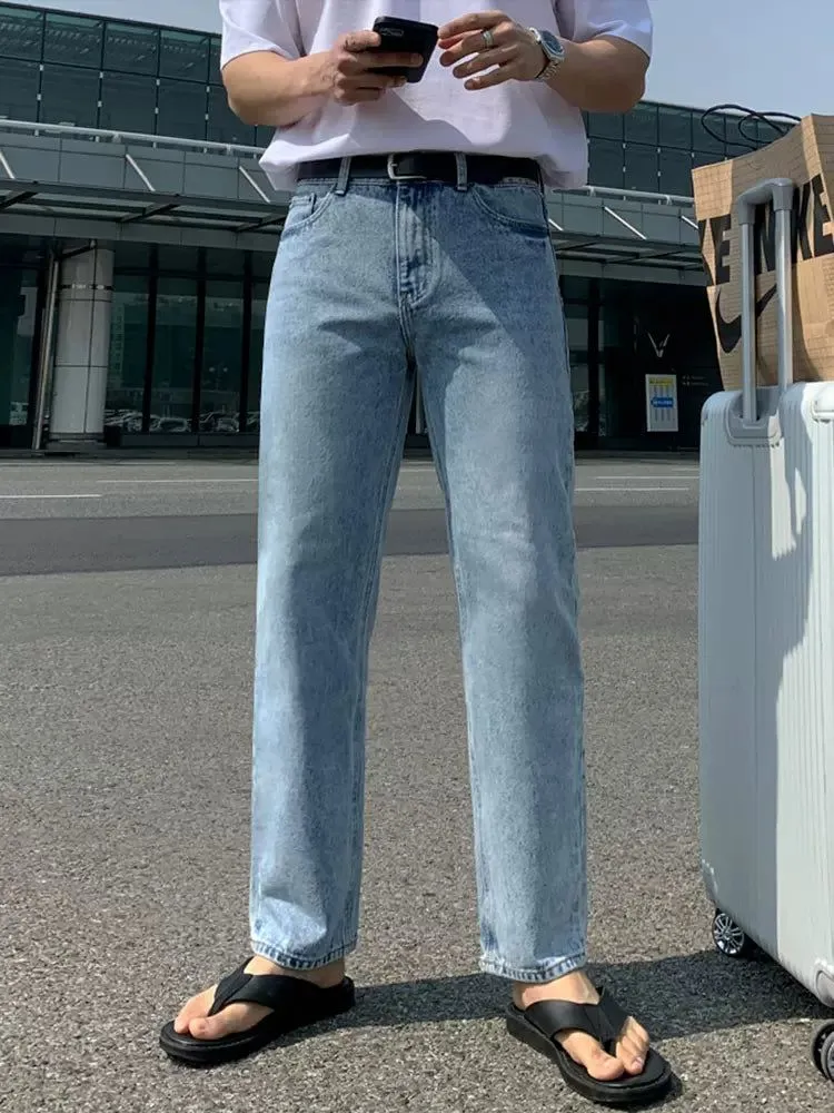 Light Wash Straight Leg Jeans