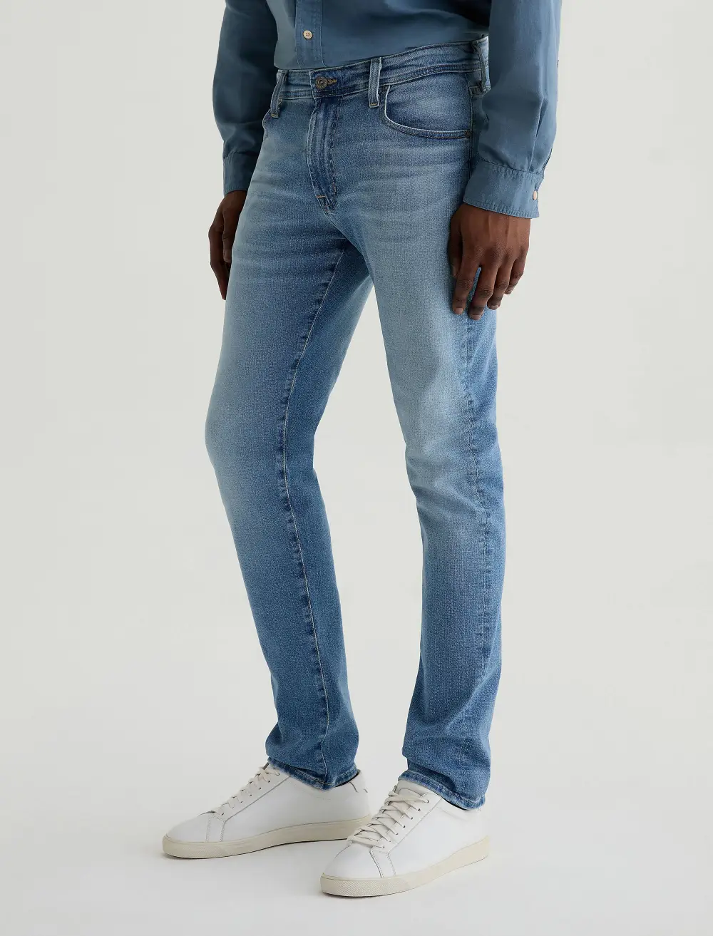 Men's Modern Slim Mid Rise Worn In Jeans