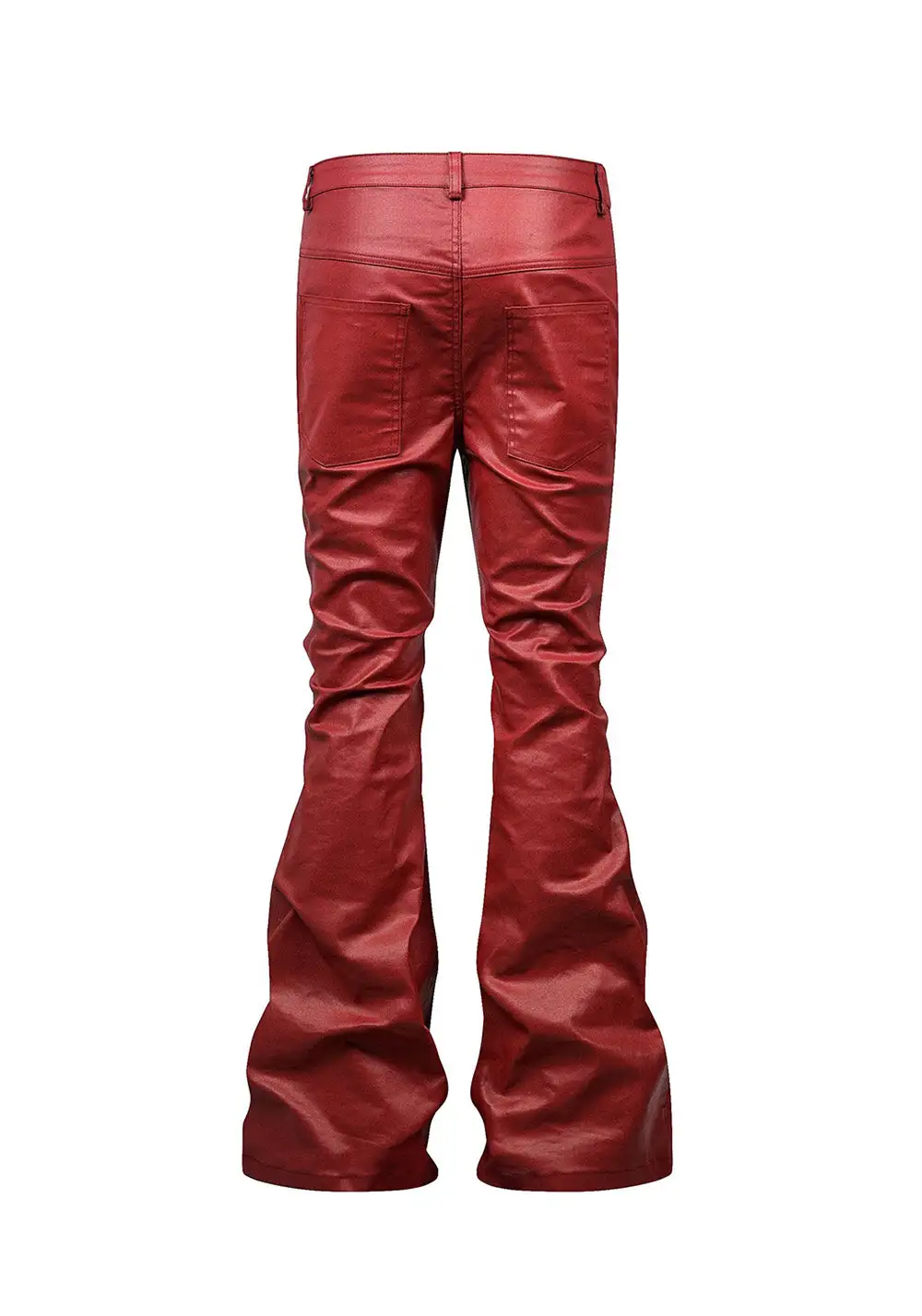 Flared Coated Waxed Jeans