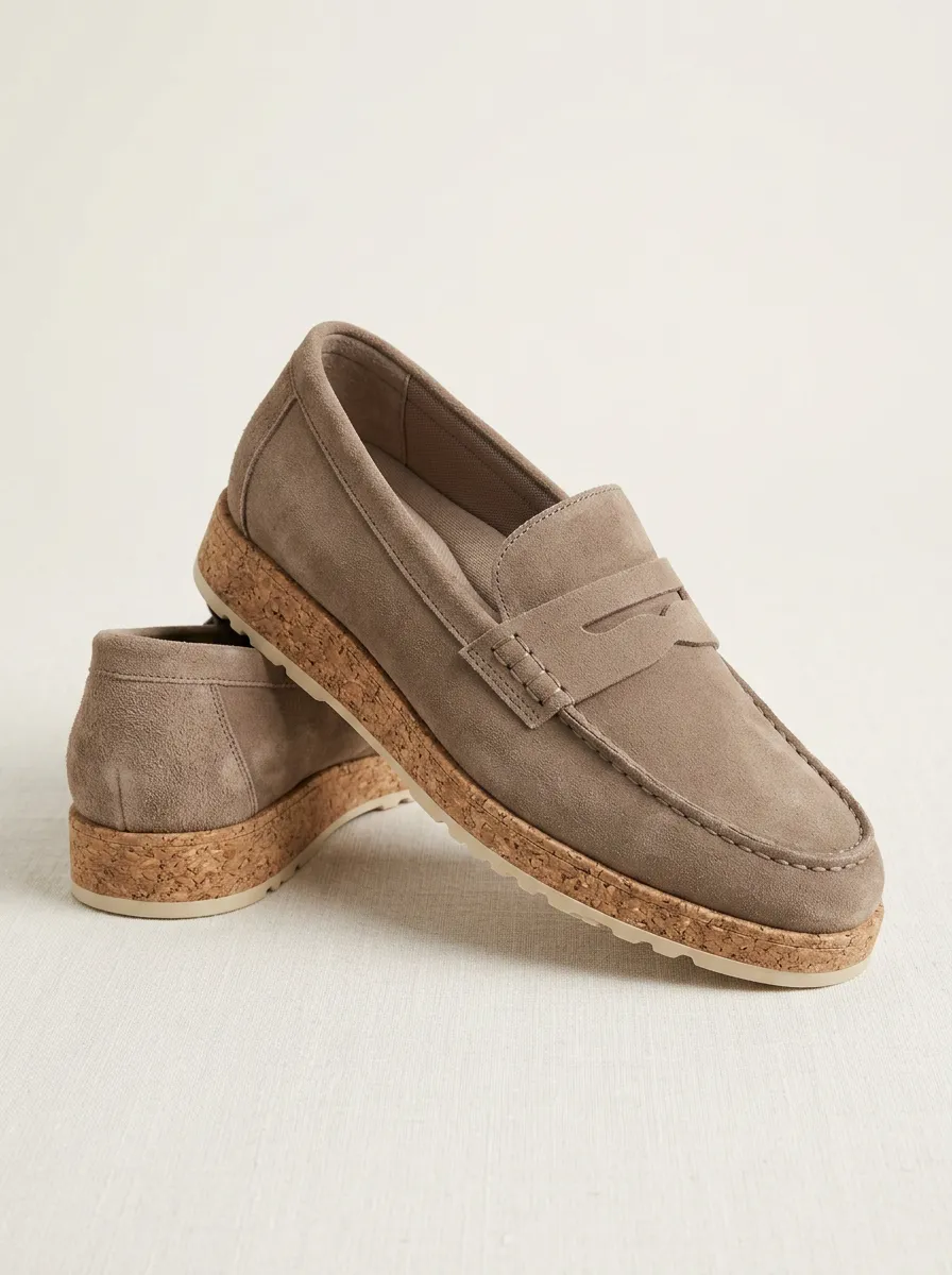 Women's Classic Minimalist Suede Wood Sole Loafers