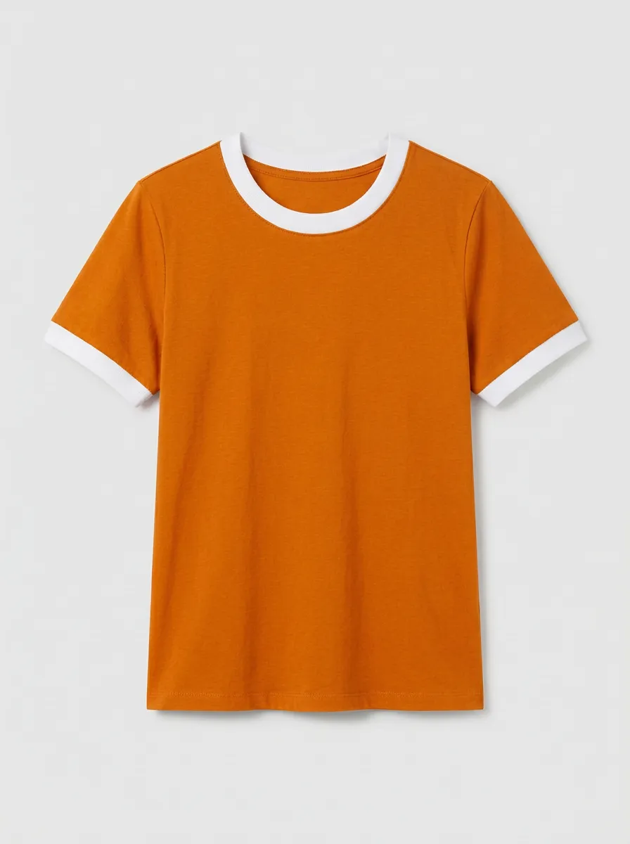 Women's Straight-Hem Crewneck Ringer T-Shirt