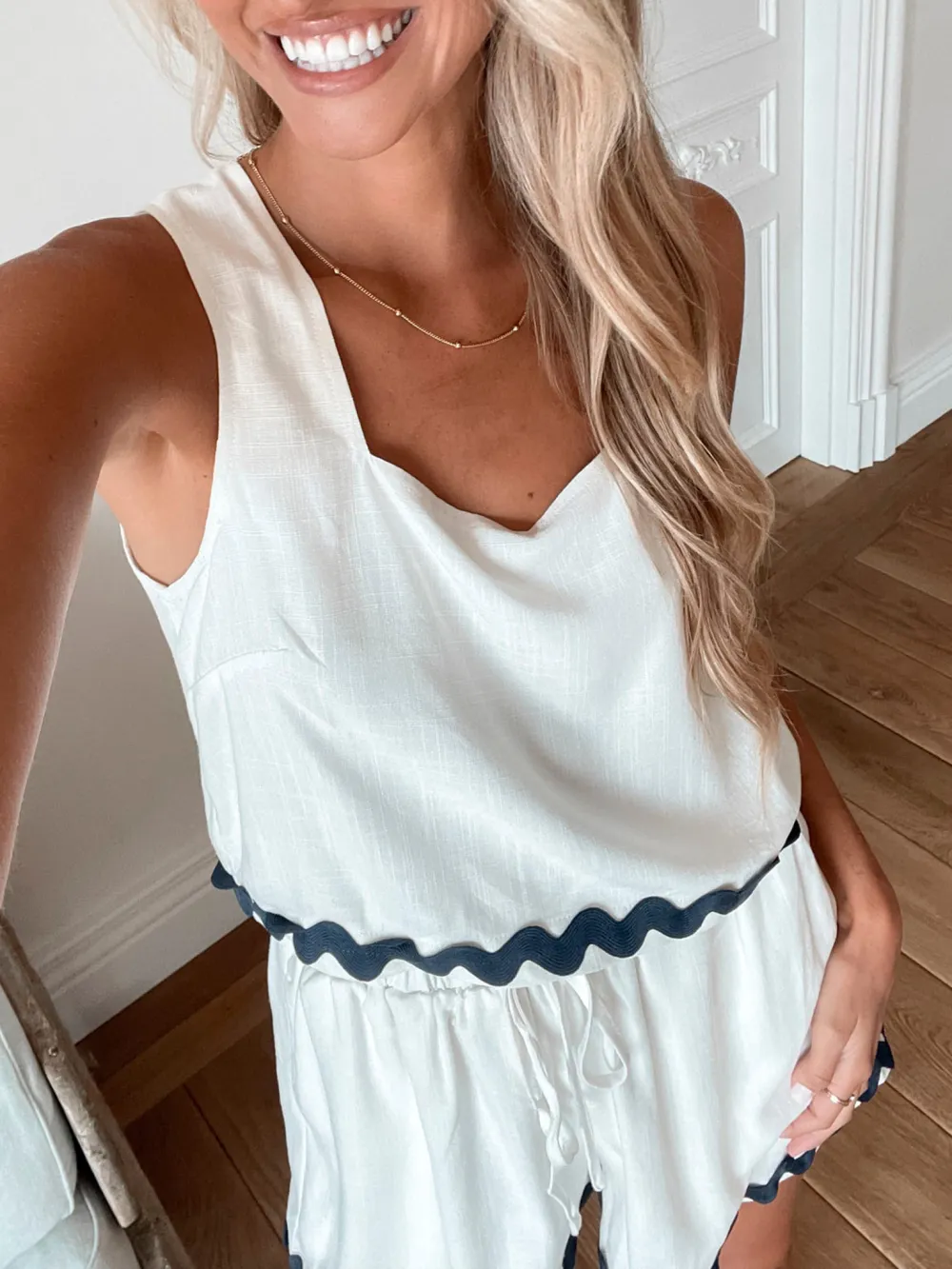 Beige Casual Style Gingham Top