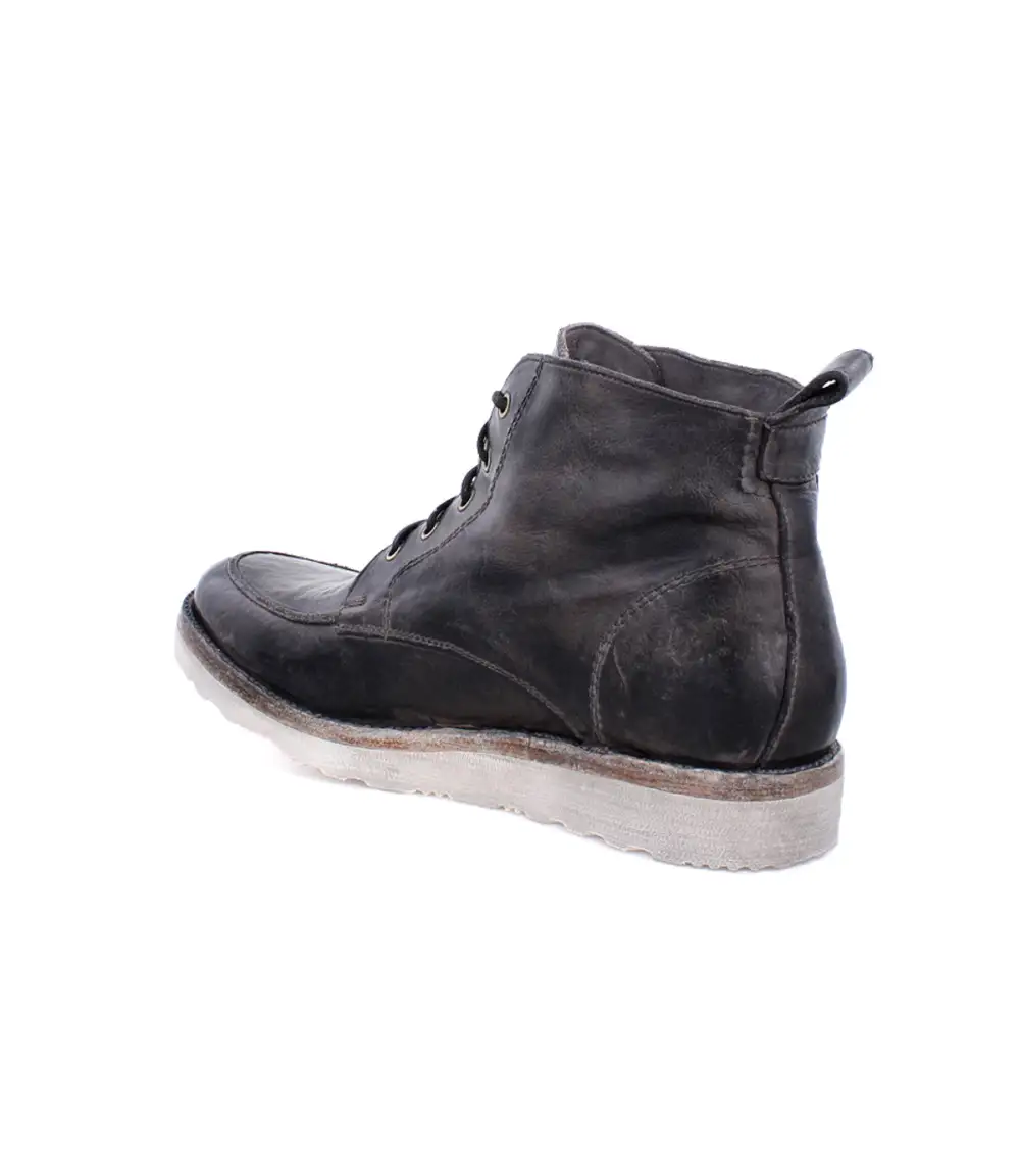 Apron-Toe Lace-Up Distressed Work Boots