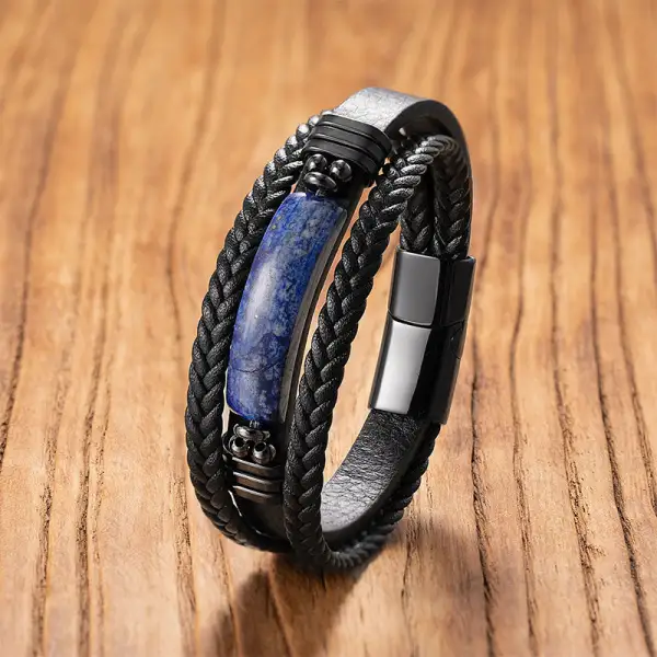 Hematite Lazurite Lapis Lazuli Glitter Stone Crystal Bracelet