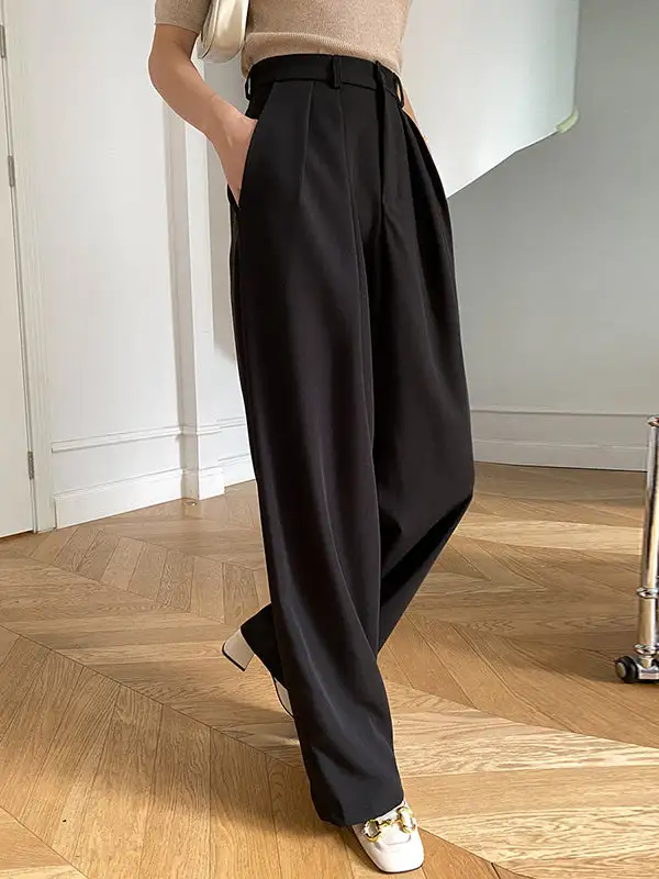 Women's Wide Leg Pleated Loose Fit Pants