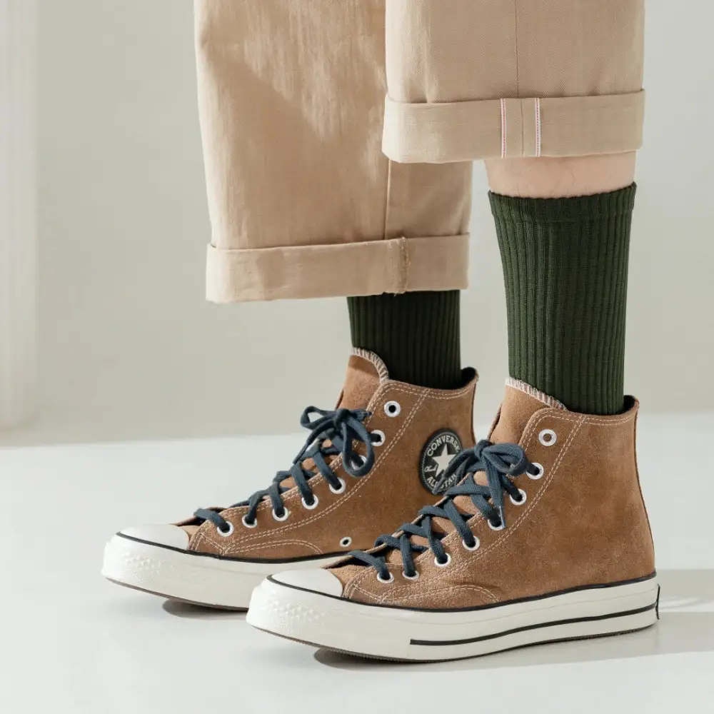 Mercerized Cotton Dress Crew Socks