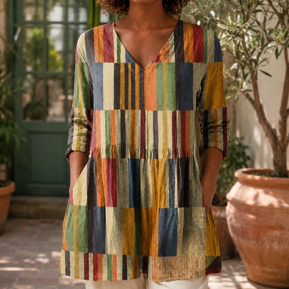 V-Neck Loose Blouse