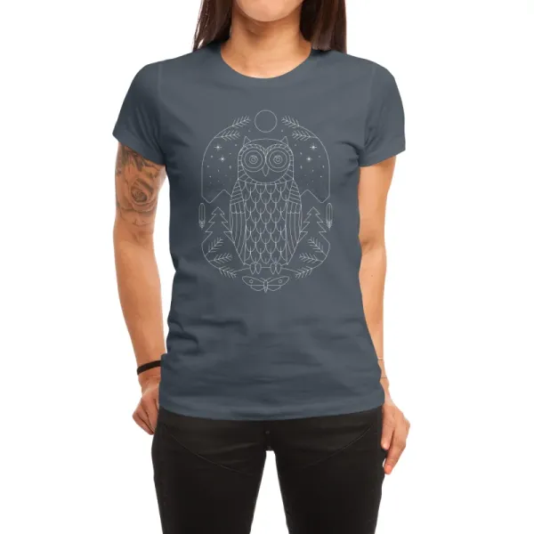 Fashion Slim Fit Owl Pattern Short Sleeves