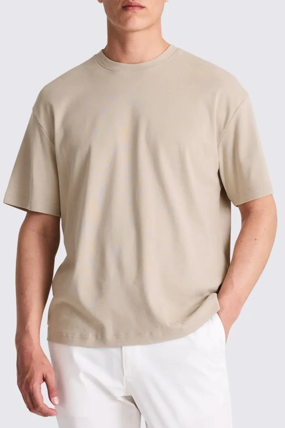 Ecru Heavyweight Pure Cotton Round-Neck T-Shirt