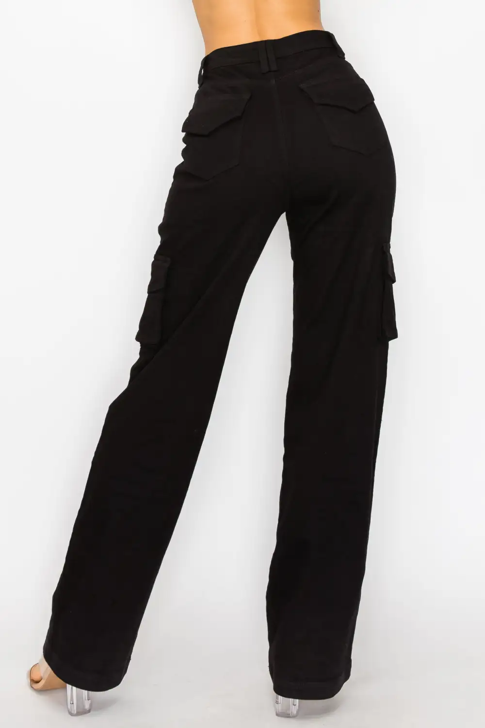 High-Rise Wide-Leg Cargo Jeans