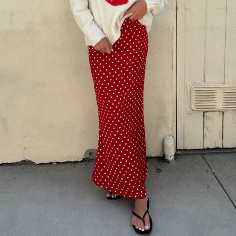 Maxi Polka-Dot Skirt