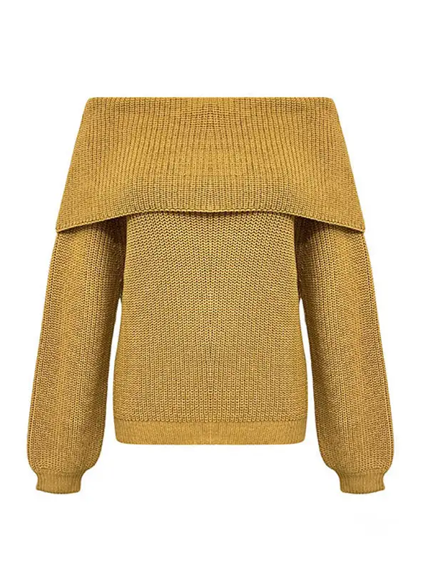 Paneled Round Neck Long Sleeve Relaxed Fit Sweater