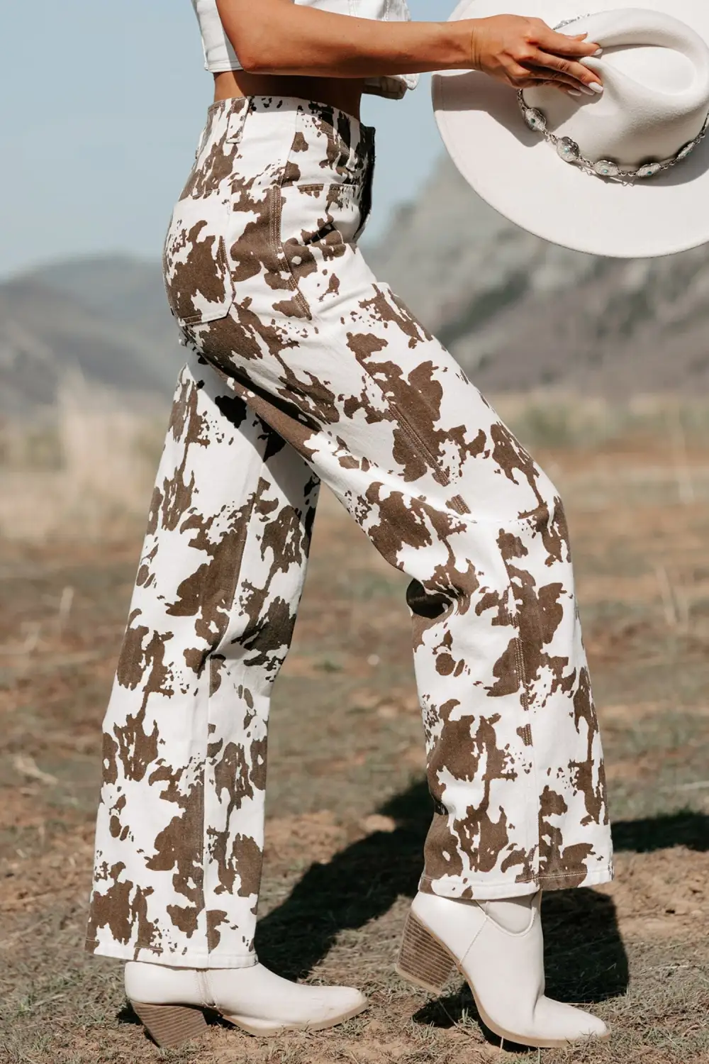 Women's Abstract Pattern Regular Fit Full Length Western Style Jeans