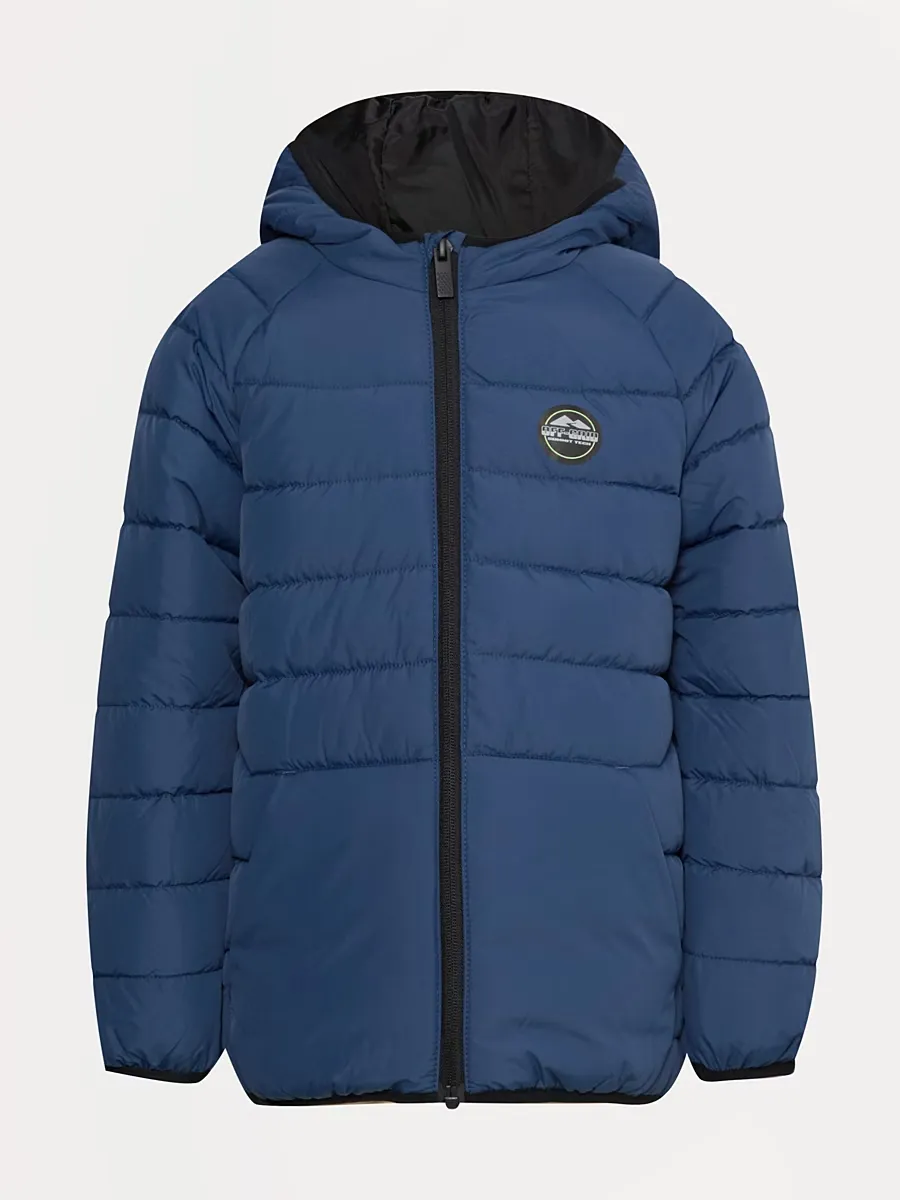 Navy Midweight Hooded Padded Jacket
