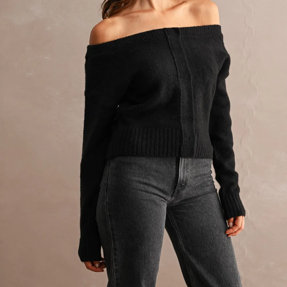 Knit Off Shoulder Sweater Top