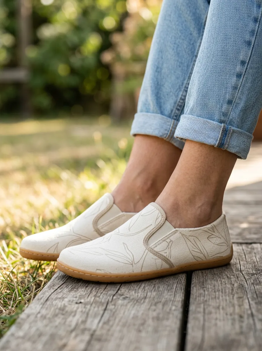 Minimal Botanical Minimalist Silhouette Unisex Barefoot Shoes