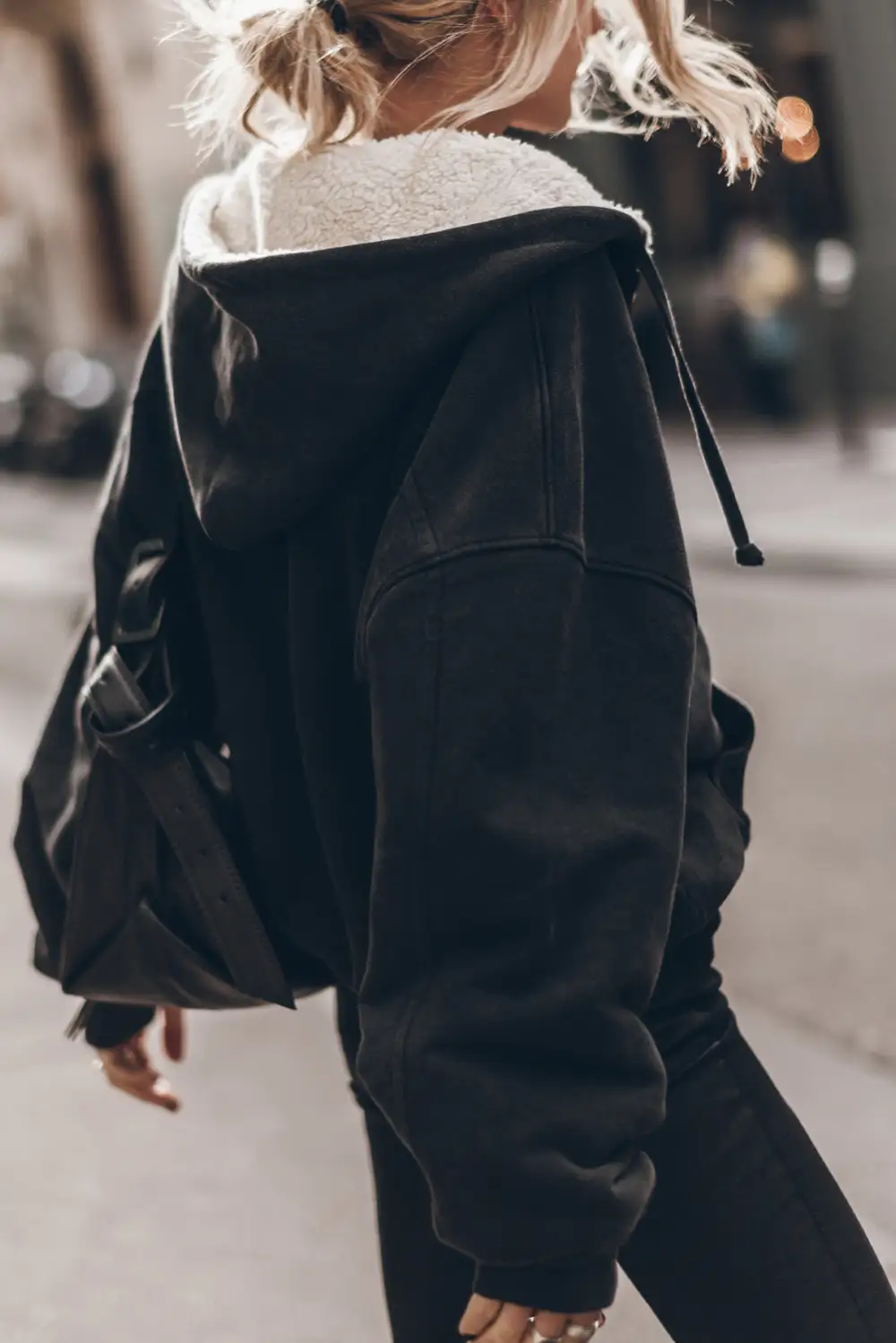 Sherpa Athleisure Zip Up Hooded Top